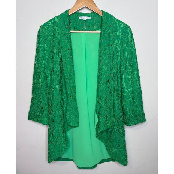 Alberto Makali Jackets & Blazers - Vintage Alberto Makali Mermaid Green Lace Single Breasted Blazer Size: Medium